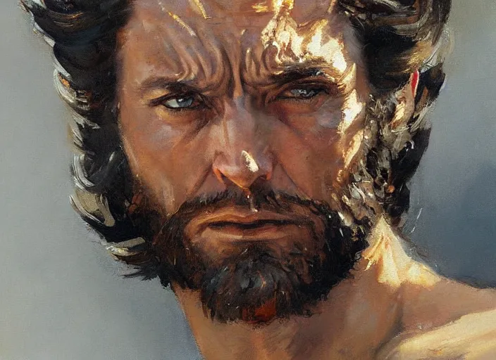 Image similar to a highly detailed beautiful portrait of wolverine gregory manchess, james gurney, james jean