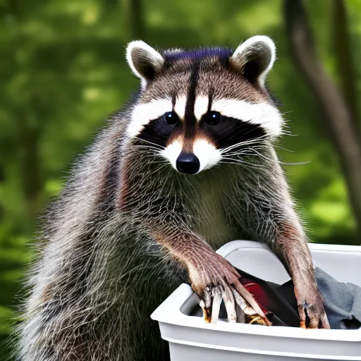 Prompt: Racoon doing his laundry, photorealistic , 4K