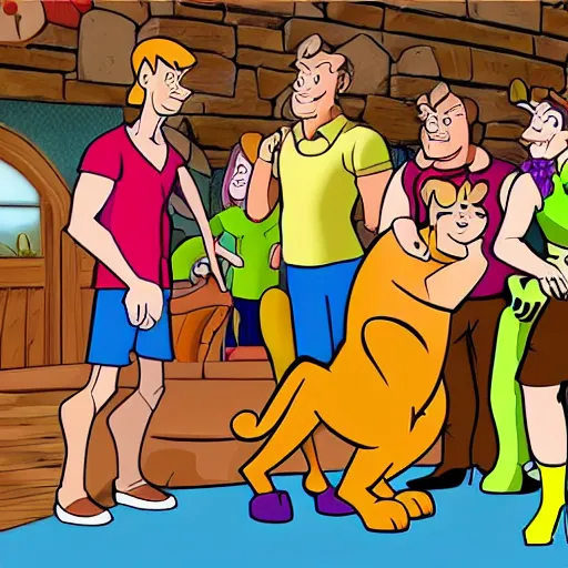 Image similar to scooby doo meet flinstons