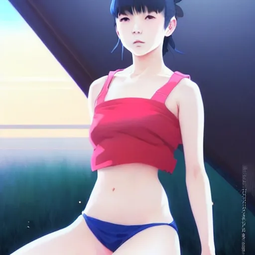 Image similar to a beautiful young japanese billie eillish alluring instagram model in crop top, by ilya kuvshinov and artgerm, aesthetic, gorgeous, alluring, attractive, gapmoe yandere grimdark, trending on pixiv fanbox, painted by greg rutkowski makoto shinkai takashi takeuchi studio ghibli, akihiko yoshida