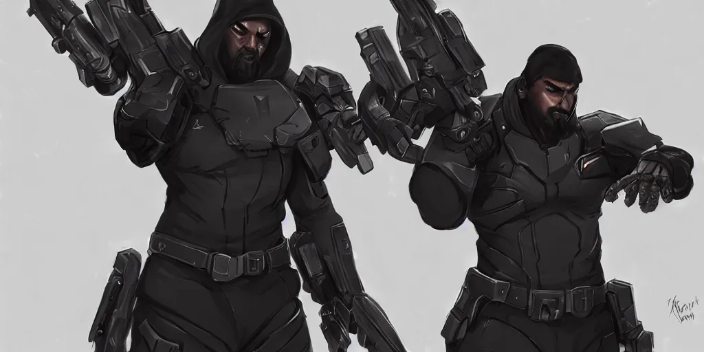 Prompt: Gabriel Reyes, Reaper, Overwatch, game art, concept art