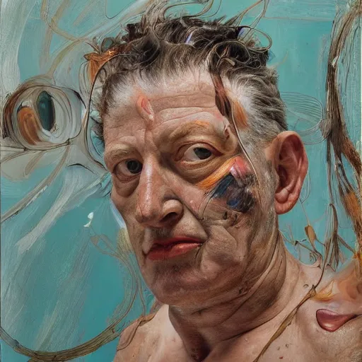 Prompt: high quality high detail painting by lucian freud and jenny saville, hd, multiverse, turquoise