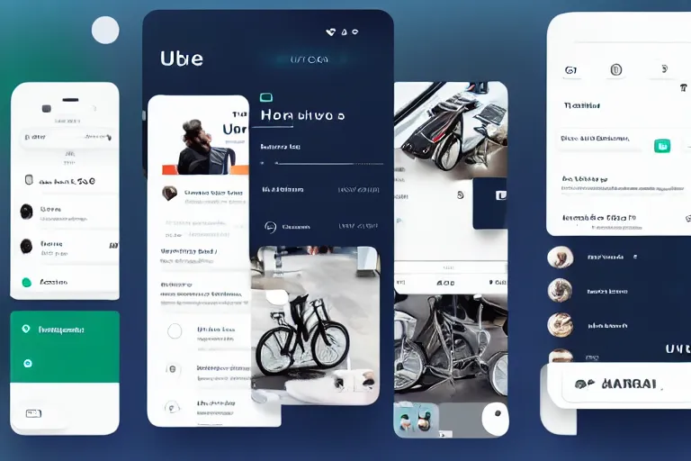 Image similar to High Quality, photorealistic UI/UX design Screens of Uber, in the style of Figma Designs