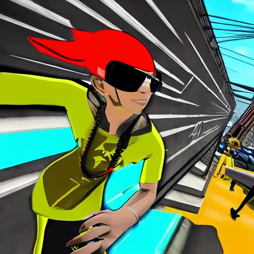 Image similar to jet se radio future, bomb rush cyberfunk, jet set radio sequel, cel - shading, unreal engine 5