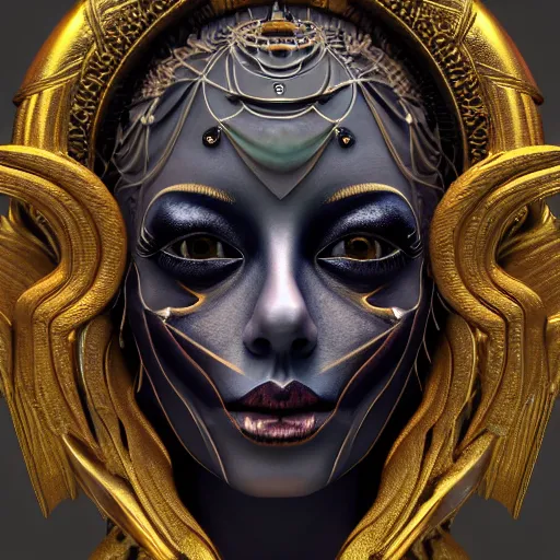 Prompt: perfectly - centered close - up portrait - photograph of goddess of death, cgi, anisotropic filtering, high definition textures, 8 k resolution, 1 6 k, 3 2 k, meticulous details, maximalist, rendered in blender