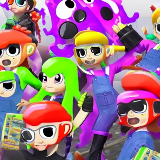 Image similar to splatoon but all the characters are hefty