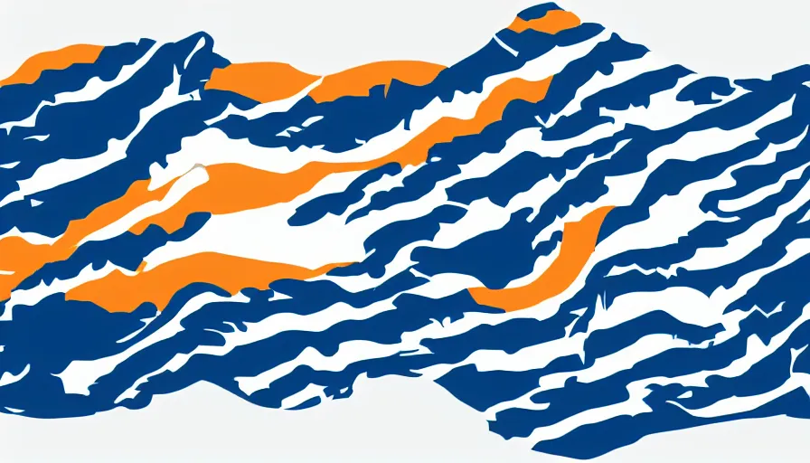 Image similar to A minimalist flag representing Idaho's Salmon River mountain valley, vector graphic, vexillology, cobalt and white color scheme,