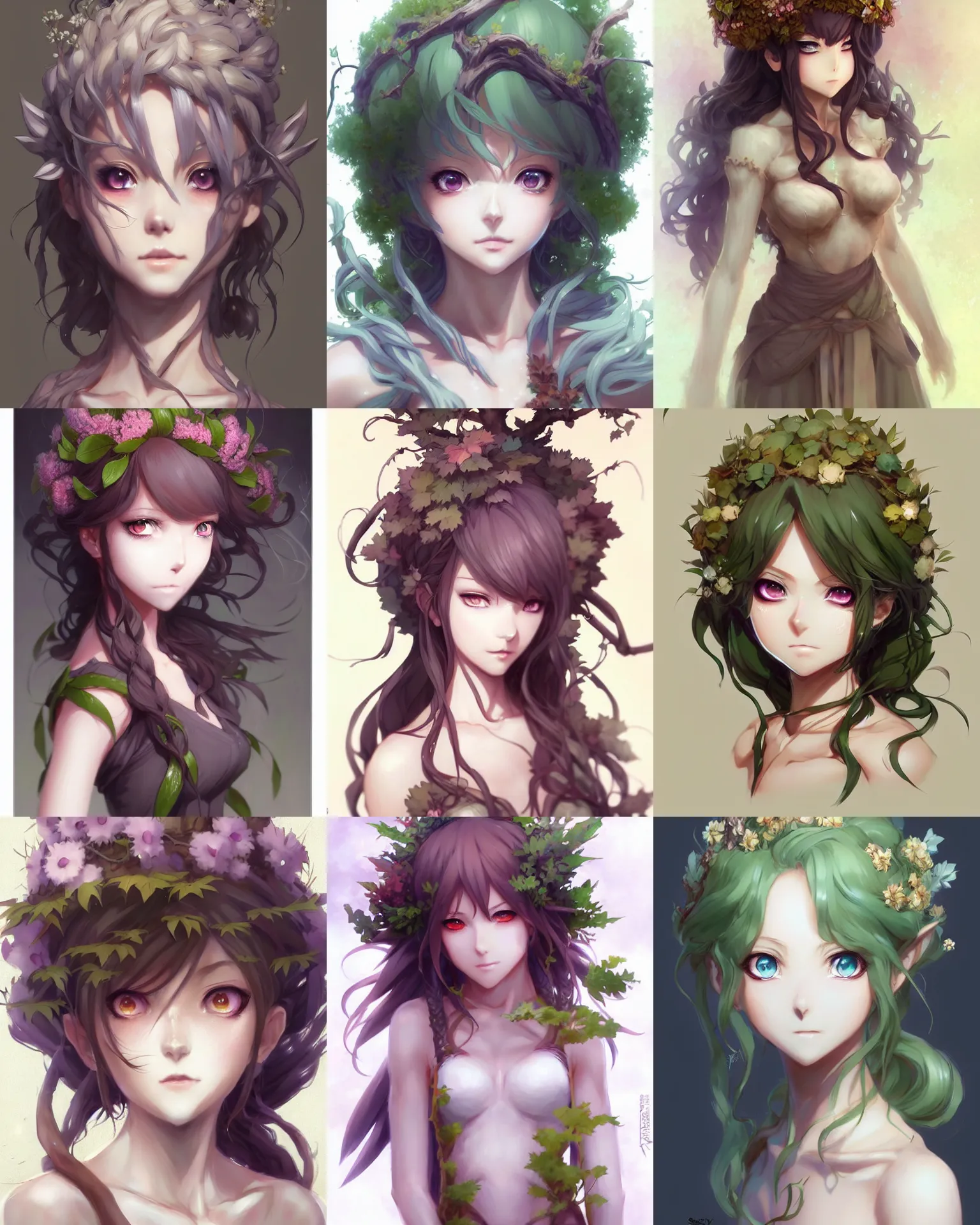 Prompt: character concept art of an anime dryad | | cute - fine - face, pretty face, realistic shaded perfect face, fine details by stanley artgerm lau, wlop, rossdraws, james jean, andrei riabovitchev, marc simonetti, and sakimichan, tranding on artstation, @ umespiao