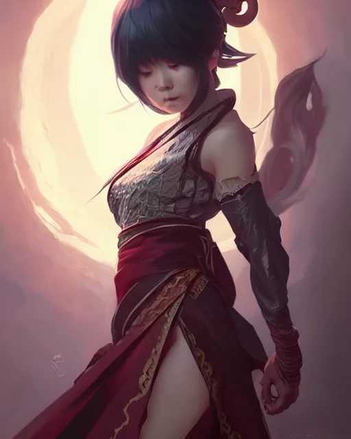 Image similar to charming character yae miko from video game genshin impact, dark aesthetic, intricate, elegant, sharp focus, illustration, highly detailed, digital painting, concept art, matte, art by wlop and artgerm and greg rutkowski and ross tran, masterpiece