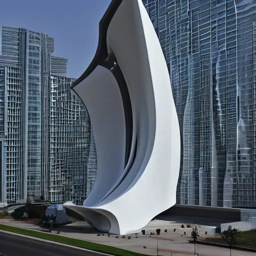 Image similar to 3d printed building, by zaha hadid