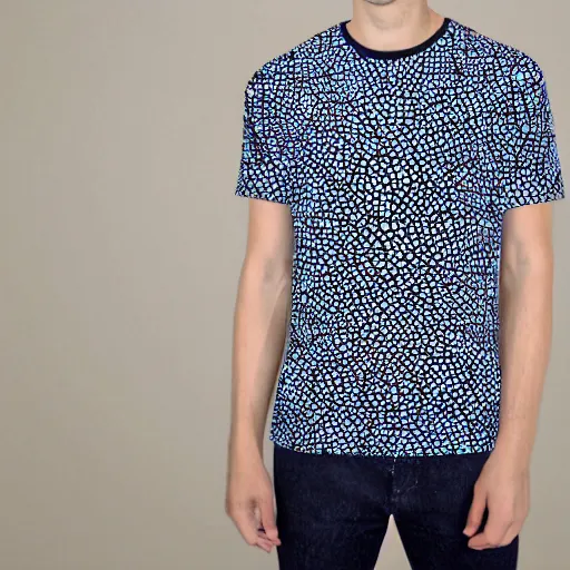 Prompt: a t shirt with a voronoi design