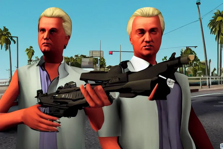 Image similar to geert wilders in grand theft auto vice city