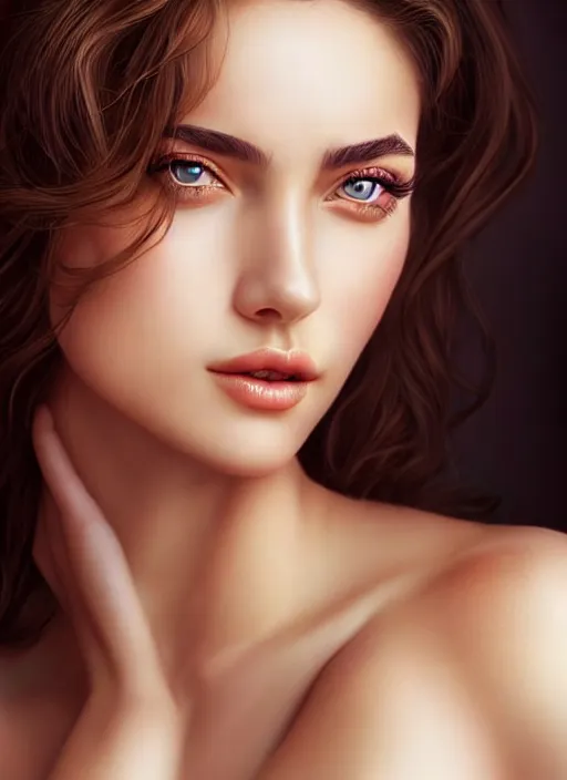 Image similar to a gorgeous greek female photo, professionally retouched, soft lighting, realistic, smooth face, full body shot, torso, dress, perfect eyes, sharp focus on eyes, 8 k, high definition, insanely detailed, intricate, elegant, art by artgerm and jason chan