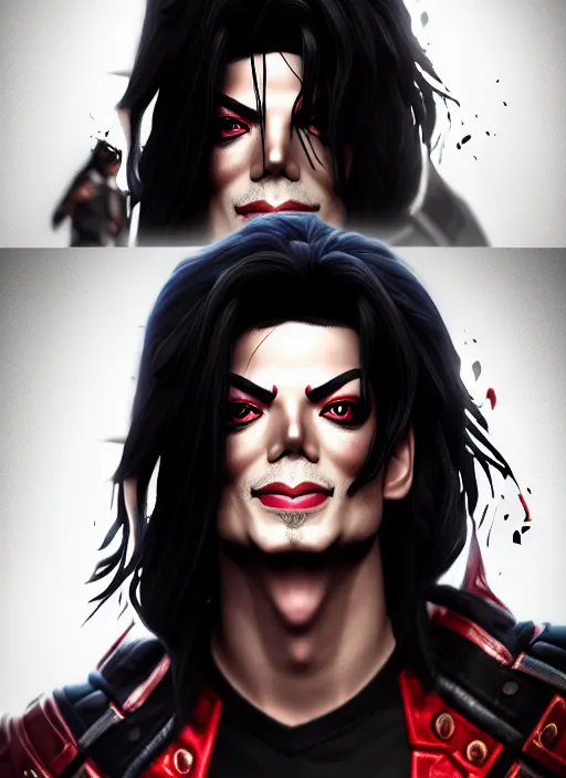 Prompt: portrait of pentakill michael jackson from league of legends, au naturel, hyper detailed, digital art, trending in artstation, cinematic lighting, studio quality, smooth render, unreal engine 5 rendered, octane rendered, art style by klimt and nixeu and ian sprigger and wlop and krenz cushart and riot