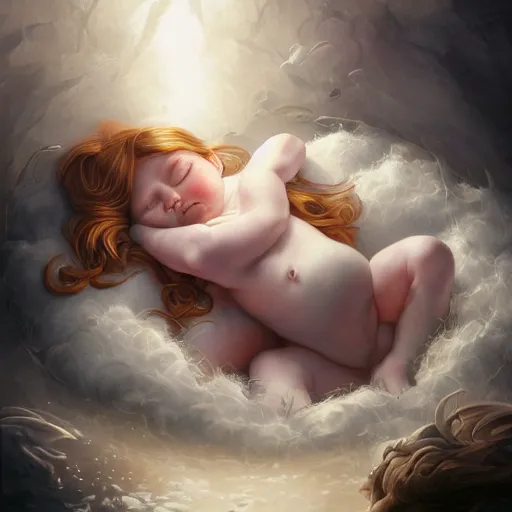 Image similar to a baby unicorn sleeping in an cracked egg, ultrarealistic, dramatic lighting, high details, 4 k, 8 k, best, accurate, trending on artstation, artstation, photorealism, ultrarealistic, digital painting, fantasy art, style of peter mohrbacher, caravaggio, boris vallejo