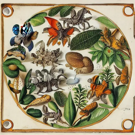 Image similar to tabletop game, by maria sibylla merian