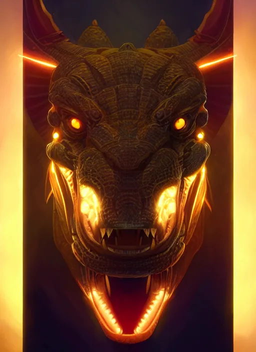 Image similar to symmetry!! portrait of renekton, league of legends, glowing lights!! intricate, elegant, highly detailed, digital painting, artstation, concept art, smooth, sharp focus, illustration, art by artgerm and greg rutkowski and alphonse mucha