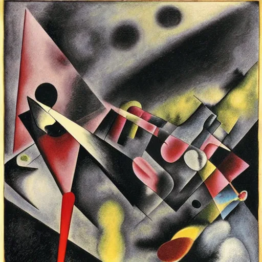 Prompt: the shape of rage, by Odd Nerdrum, by M.C. Escher, by Wassily Kandinsky, beautiful, eerie, surreal, colorful