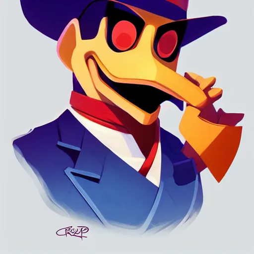 Image similar to face icon stylized minimalist darkwing duck, loftis, cory behance hd by jesper ejsing, by rhads, makoto shinkai and lois van baarle, ilya kuvshinov, rossdraws global illumination