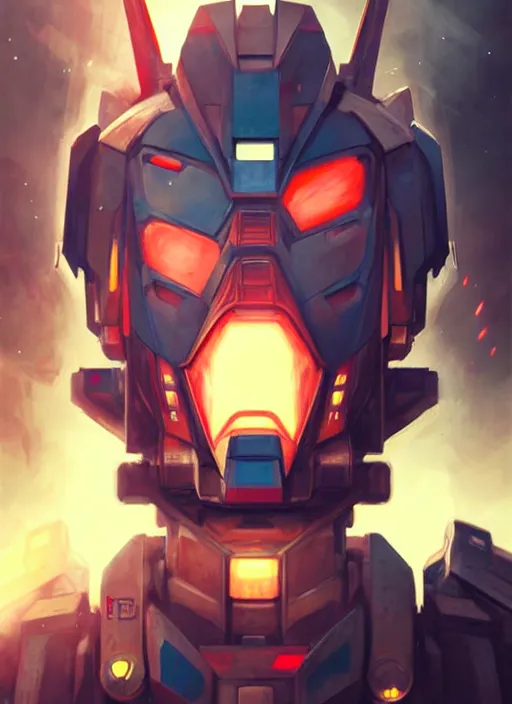 Image similar to portrait epic gundam head. highly detailed, digital painting, concept art, smooth, sharp focus, illustration, art by greg rutkowski