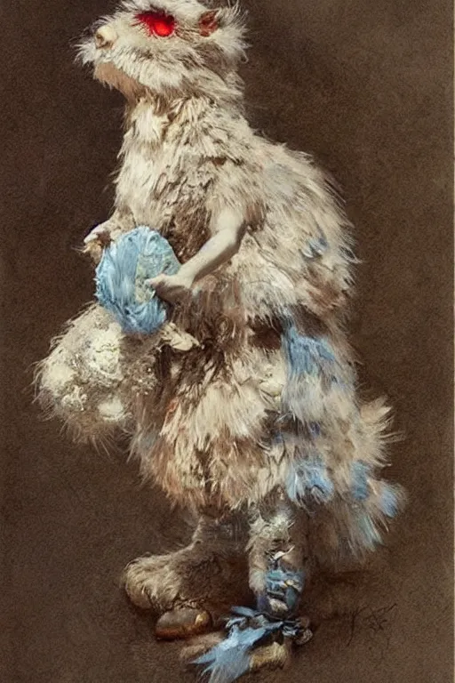 Prompt: ( ( ( ( ( cookie monster. muted colors. ) ) ) ) ) by jean - baptiste monge!!!!!!!!!!!!!!!!!!!!!!!!!!!