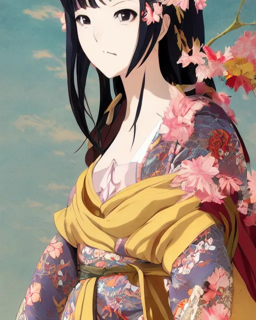 Prompt: An anime portrait of Ssunbiki as a beautiful woman wearing a kimono from Skyrim, 'Ara ara' energy, by Stanley Artgerm Lau, WLOP, Rossdraws, James Jean, Andrei Riabovitchev, Marc Simonetti, and Sakimichan, highly detailed, ultra detailed, golden hour, trending on artstation, cgstudio