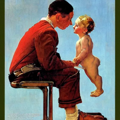 Image similar to artwork by Norman Rockwell