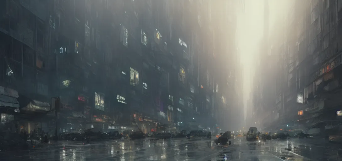 Image similar to 2 0 1 8 blade runner movie still cityscape street level, sci - fi elegant by dennis villeneuve, tom anders, zorn hans, dragan bibin, thoma, greg rutkowski, ismail inceoglu illustrated sand storm alphonse mucha, unreal engine 5, octane render