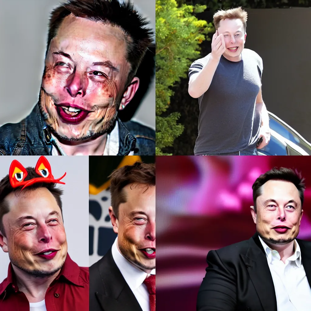 Prompt: elon musk wearing cat ears sticking his tongue out