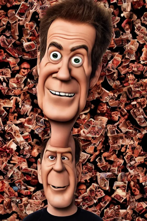 Prompt: 📷 jeff dunham is ham, made of food, head portrait, dynamic lighting, 4 k