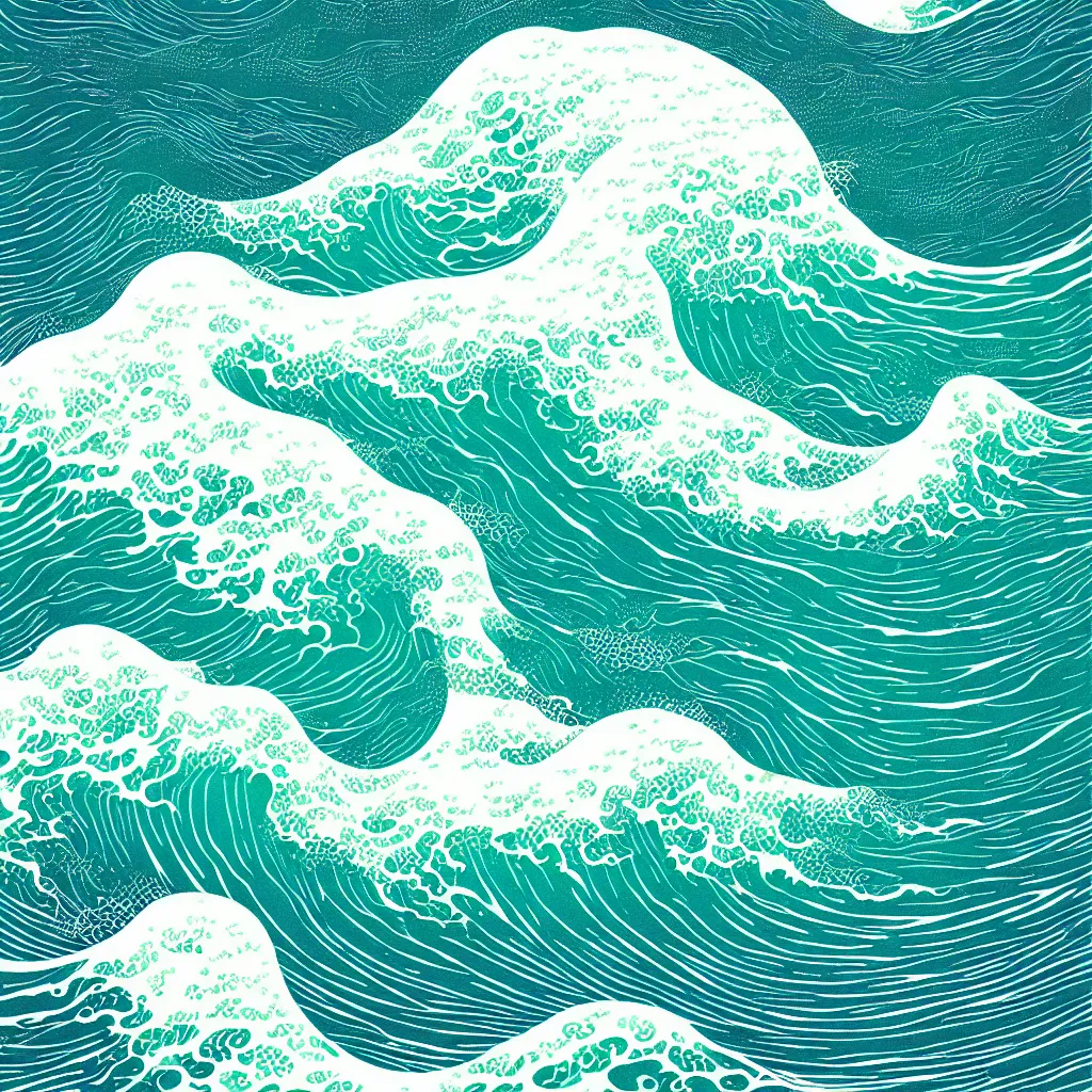 Image similar to ocean wave by victo ngai