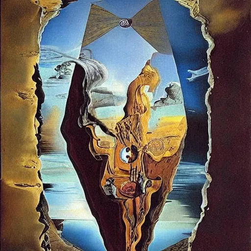 Image similar to A portal to another universe by Salvador Dali