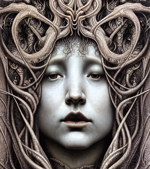 Image similar to detailed realistic beautiful smoke goddess face portrait by jean delville, gustave dore, iris van herpen and marco mazzoni, art forms of nature by ernst haeckel, art nouveau, symbolist, visionary, gothic, neo - gothic, pre - raphaelite, fractal lace, intricate alien botanicals, ai biodiversity, surreality, hyperdetailed ultrasharp octane render