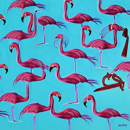 Image similar to blue flamingo