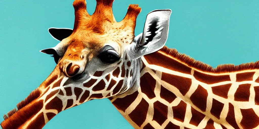 Image similar to a giraffe with a short neck, photorealistic