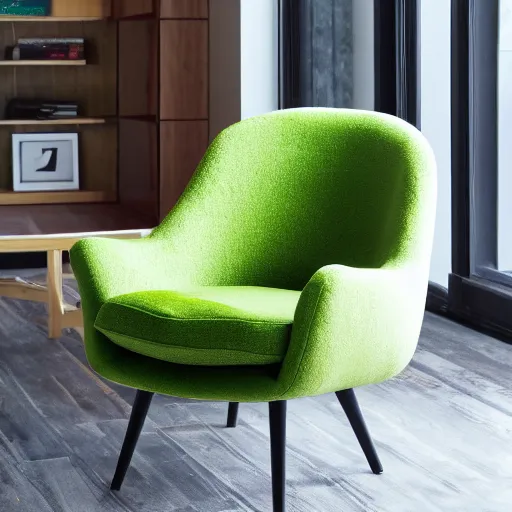 Image similar to an armchair in the shape of an avocado