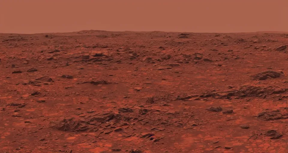 Prompt: A Landscape of An Alien Planet That Looks Like Mars