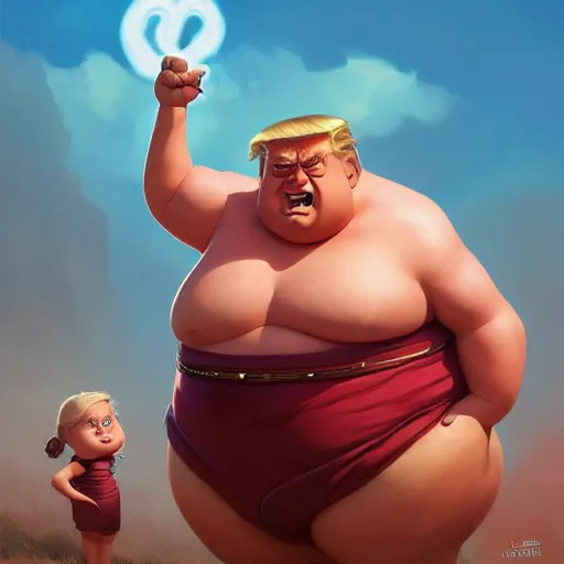 Image similar to melanie trump as a chubby troll, ben hur, loftis, cory behance hd by jesper ejsing, by rhads, makoto shinkai and lois van baarle, ilya kuvshinov, rossdraws global illumination