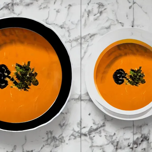 Image similar to A bowl of soup that is a portal to another dimension as digital art