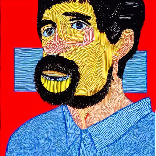 Image similar to self portrait by howard arkley