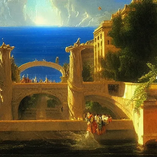 Prompt: Barcelona painted by Thomas Cole