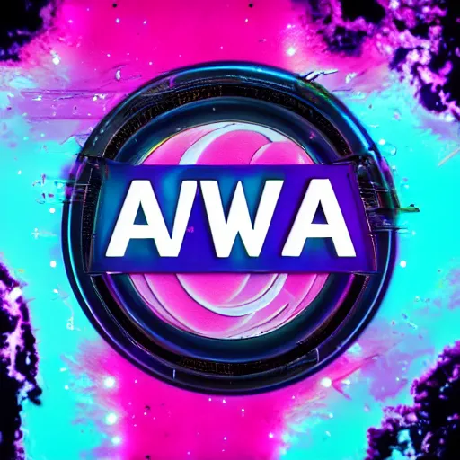 Image similar to a and w vaporwave logo, digital art, cosmic, 3 d high definition, trending on art station, photorealistic, high resolution, 8 k, octane, hyper detailed, insane details, intricate, elite, ornate, elegant trend, highly detailed and intricate, sharp focus, photography, unreal engine