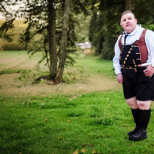 Image similar to An obese german in Lederhosen at a wedding, EOS-1D, f/1.4, ISO 200, 1/160s, 8K, RAW, unedited, symmetrical balance, in-frame, Topaz AI, Nvidia AI