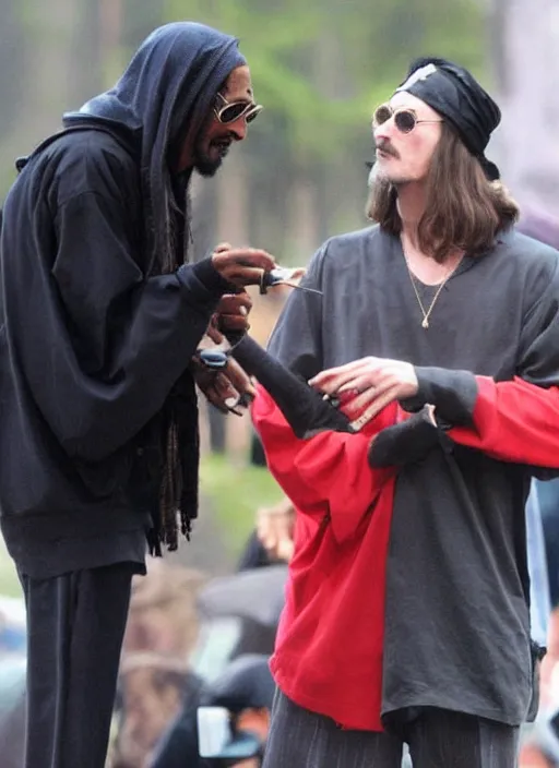 Prompt: Distributing hat on Snoop dogg,harry potter