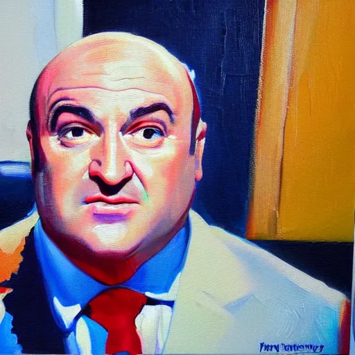 Image similar to kevin o'leary paintings of kevin o'leary, exposed in museums by kevin o'leary