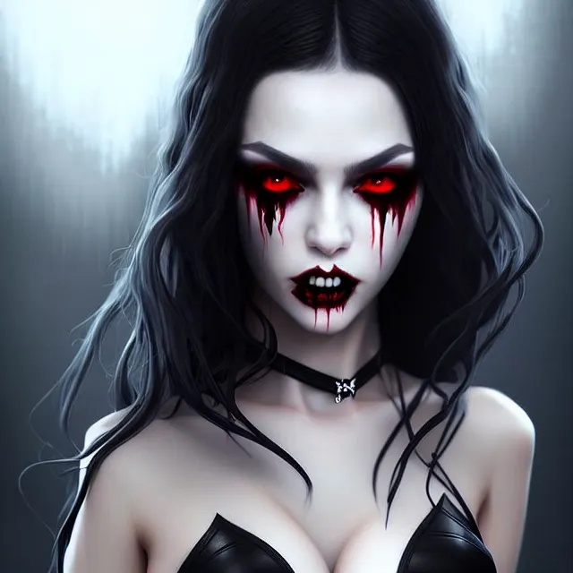 epic professional digital portrait art of vampiress | Stable Diffusion ...