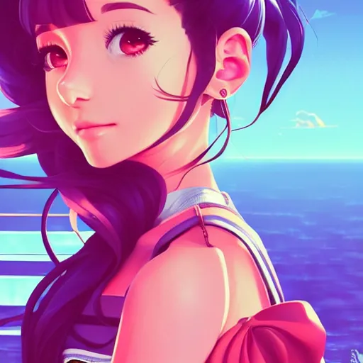 Image similar to ariana grande, sunny day background, intricate, highly detailed, digital painting, artstation, official media, anime key visual, concept art, rich vivid colors, ambient lighting, sharp focus, illustration, art by Artgerm, Makoto Shinkai, Ilya Kuvshinov, Lois Van Baarle, and Rossdraws