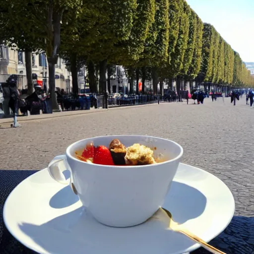 Image similar to beautiful breakfast on the Champs Elysees