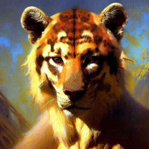 Prompt: a portrait of an animal. highly detailed painting by gaston bussiere, craig mullins, j. c. leyendecker, furry