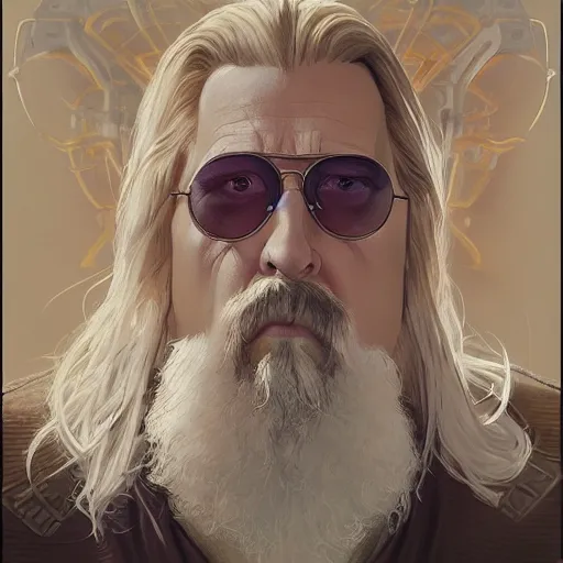 Prompt: portrait of big lebowski, deep focus, d & d, fantasy, intricate, elegant, highly detailed, digital painting, artstation, concept art, matte, sharp focus, illustration, art by artgerm and greg rutkowski and alphonse mucha